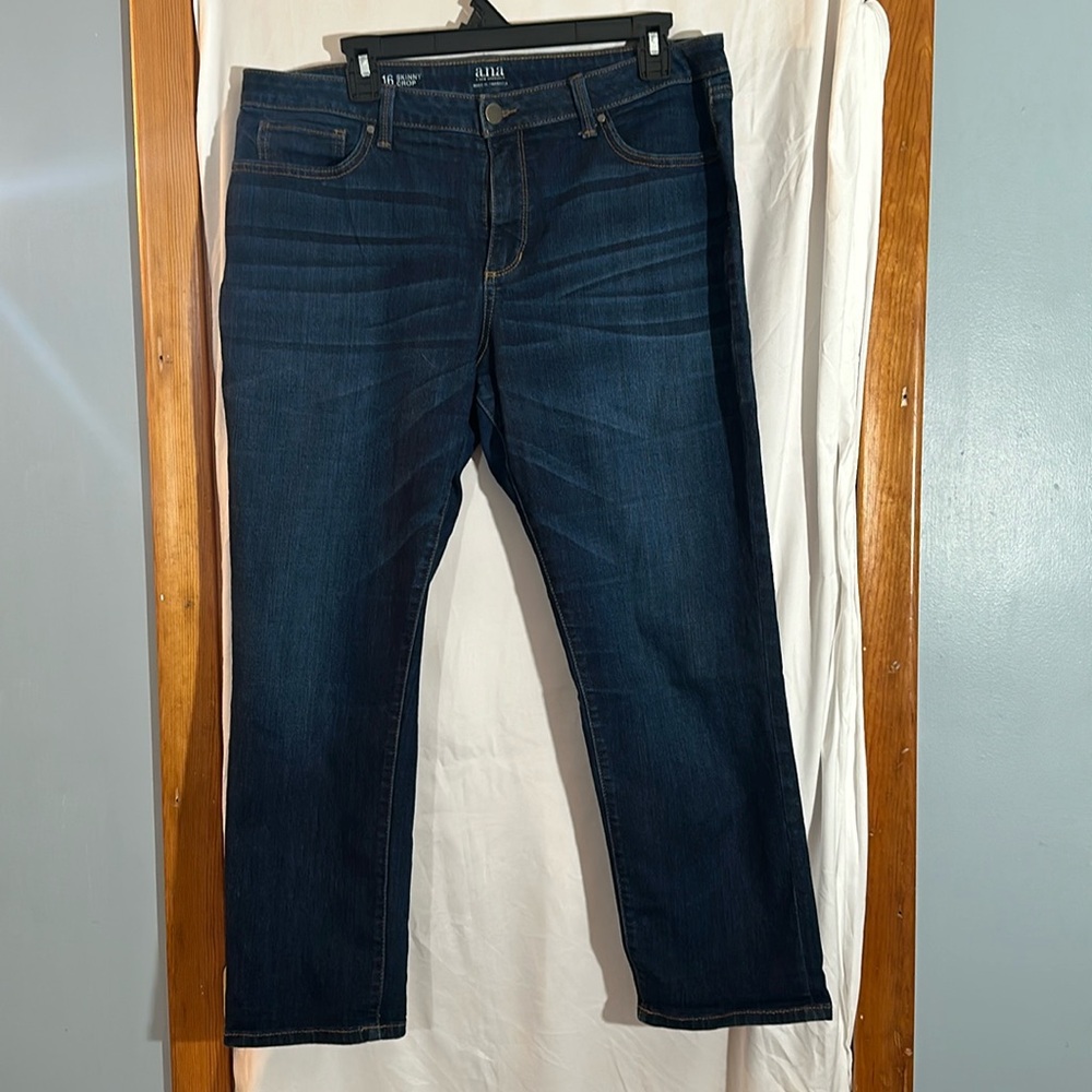 Dark wash crop jeans